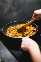 Chicken with mixed vegetables in a pan©picjumbo